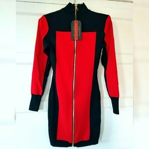 Limited edition Balmain H&M red black party dress